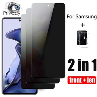 2 in 1 ฟิล์มกันคนข้างๆๆมองเห็น (ฟิล์มกันเสือก)  + กระจกกันรอยเลนส์กล้อง  Samsung Galaxy Note10 Lite A14 A54 A34 A13 A23 A33 A53 A73 A71 S20 fe A72 A52 A52s A02s A42 A12 A10 A10s A20s A32 A03s M02 A20 A30 A30s A50 A50s A31 A22 A21s A70 A01 A11 A51 4G 5G