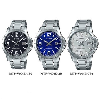 สินค้า Casio นาฬิกาข้อมือผู้ชาย สีเงิน สายสแตนเลส รุ่น MTP-V004D,MTP-V004D-1B2,MTP-V004D-2B,MTP-V004D-7B2