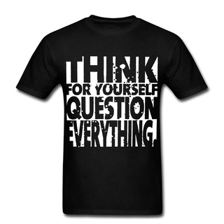 T-shirt  ขายดี เสื้อยืดลําลอง แขนสั้น พิมพ์ลาย Think for yourself Question Eerything Reolution Anarchism Tee ANpodb78BHi