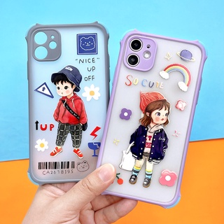 พร้อมส่ง!!OPPO F9/RENO5/RENO6Z เคสมือถือกันกระแทกกันกล้อง เคสกันเลนส์กล้อง การ์ตูน ขอบสี