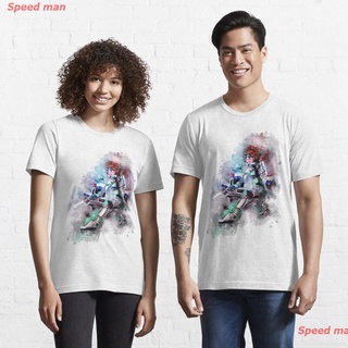 ราคาระเบิดSpeed man เอเพ็กซ์เลเจนส์ apex legends เสื้อยืด Apex Legends Horizon - watercolor Essential T-Shirt เสื้อยืดผู