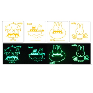 CHICDECOR สติ๊กเกอร์กันลื่นเรืองแสงชุด กระต่าย Miffy 8 ชิ้น