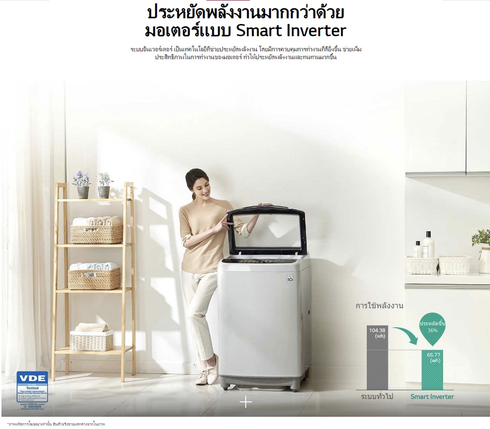 รายละเอียดเพิ่มเติมเกี่ยวกับ LG เครื่องซักผ้า 13 กิโล รุ่น T2313VS2B เครื่องซักผ้าฝาบน ซักผ้านวมได้ ระบบ Smart Inverter