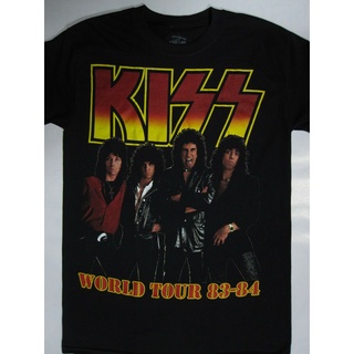 เสื้อยืดคอกลม แขนสั้น ผ้าฝ้าย ลาย Kiss - Lick It Up Tour 83-84 แฟชั่นสําหรับผู้ชาย
