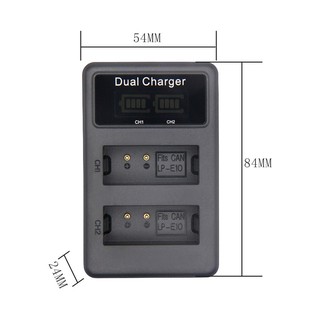 DUAL LCD USB CHARGER CANON LP-E10 พร้อมจอแสดงผลแบตเตอรี่ แอลซีดี ชาร์จคู่