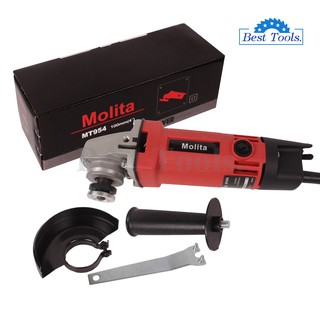 MOLITA เครื่องเจียร์ เครื่องเจียร์ไฟฟ้า หินเจียร์ ลูกหมู 4 นิ้ว 1050W รุ่น MT954 พร้อมด้ามจับ และฝาครอบป้องกัน