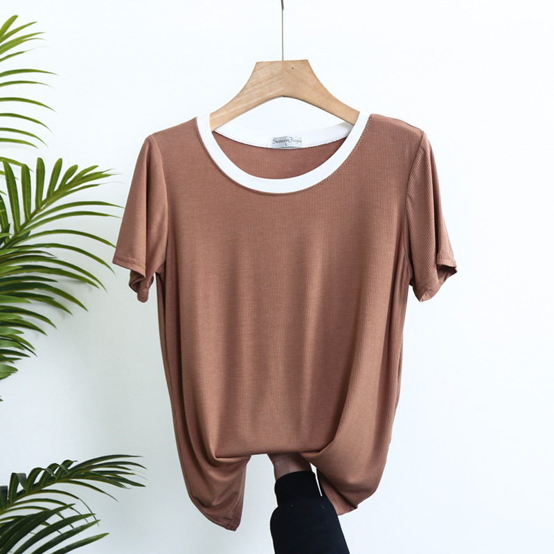 พร้อมส่ง-เสื้อยืดลําลอง-ผ้าฝ้าย-แขนสั้น-คอกลม-ทรงหลวม-แฟชั่นฤดูร้อน-สําหรับสตรี-2021