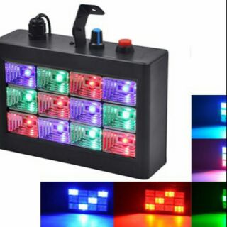 ไฟเเฟลซ LED room strobe 12 ปรับโหมดเล่นเเบบออโต้เเละตามเสียงได้. หลอดเเบบRGB