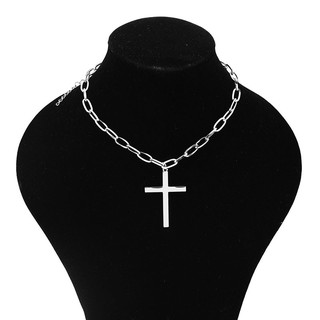 Large Size Titanium Steel Cross Pendant Chain Necklace Choker