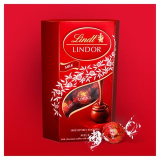 Lindt Lindor Chocolate Truffles Box, Milk, 200g.ลินดอร์ช็อกโกแลตทรัฟเฟิลกล่องนม 200 กรัม