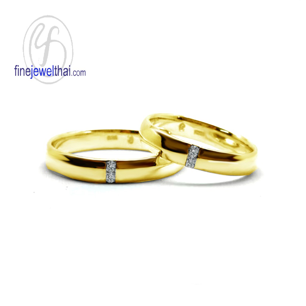finejewelthai-แหวนคู่-แหวนเพชร-เพชร-แหวนหมั้น-แหวนแต่งงาน-couple-diamond-cz-wedding-ring-silver-gold-rc30147cz-g