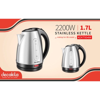 decakila รุ่น KEKT004W กาต้มน้ำร้อน (Stainless kettle)ขนาดความจุ 1.7 ลิตร ขนาด 2200 วัตต์ พลาสติกคุณภาพดี