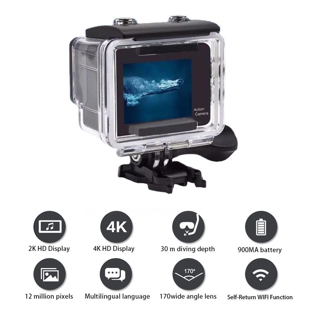 ภาพสินค้าMO กล้องแอคชั่นแคมเมรา 2.4G รีโมทคอนโทรล กล้องติดหมวกกันน็อคกันน้ำ Pro Sports DV จากร้าน moccishop8 บน Shopee ภาพที่ 7