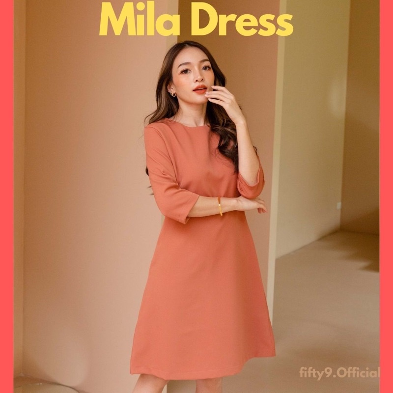 59brand-mila-dress-ชุดทำงาน-เดรสทำงาน-ชุดทำงานผู้หญิง-เดรสทำงานผู้หญิง-เดรสผู้หญิง-สีชมพู-สีน้ำเงิน-ใส่สบาย-เนื้อผ้านุ