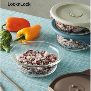LocknLock เซ็ต 3 ชิ้น กล่องแก้วถนอมอาหารพร้อมฝาซิลิโคน 3 สี