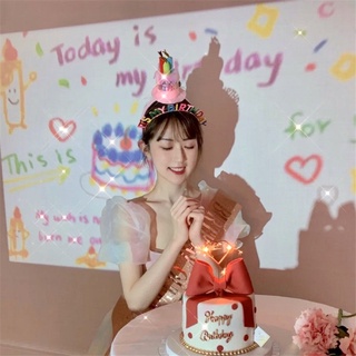 ❗โปรเจคเตอร์วันเกิด เครื่องฉายภาพ โปรเจคเตอร์มินิ Happy Birthday Projector Aijiaerbabe