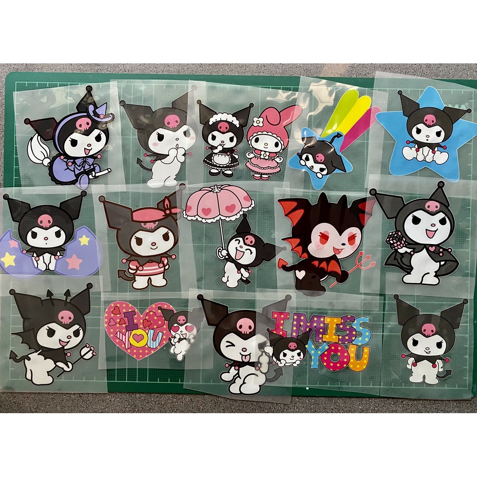 ตัวรีดการ์ตูนสุดฮิต-sanrio-kuromi-เช็ต1-สติกเกอร์รีดติดเสื้อ-รีดง่ายแผ่นฟิมล์รีดร้อน