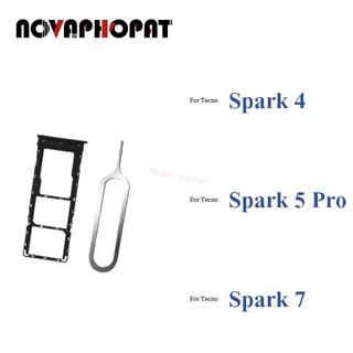 Novaphopat อะแดปเตอร์ถาดซิมการ์ด สําหรับ Tecno Spark 4 5 7 Pro 5Pro KC2 KC8 KD7 KF6 Camon 17 18 CH6 CG6