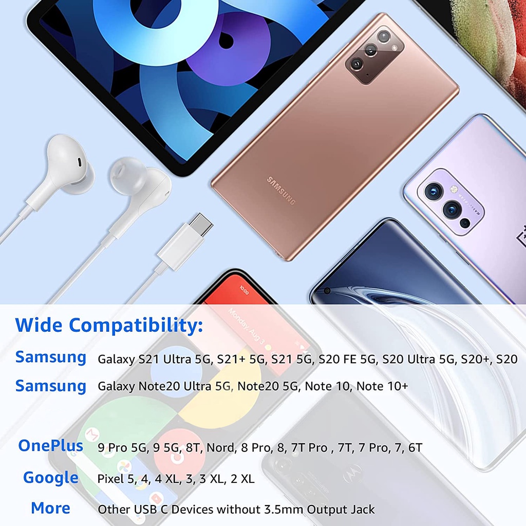 ภาพที่ให้รายละเอียดเกี่ยวกับ YUNTOHE หูฟัง Samsung EO IG955 AKG ชุดหูฟัง In-Ear 3.5มม./ประเภท C ไมโครโฟนสำหรับ Galaxy S20 Note10 s10 S9 S8 สมาร์ทโฟน