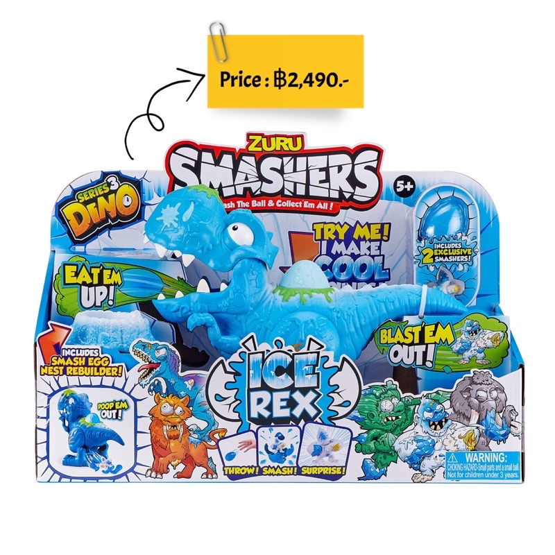 smashers-dino-ice-age-ice-rex-playset-series-3-t-rex-toy-set-by-zuru-with-accessories-tyrannosaurus-rex-collectible-toy