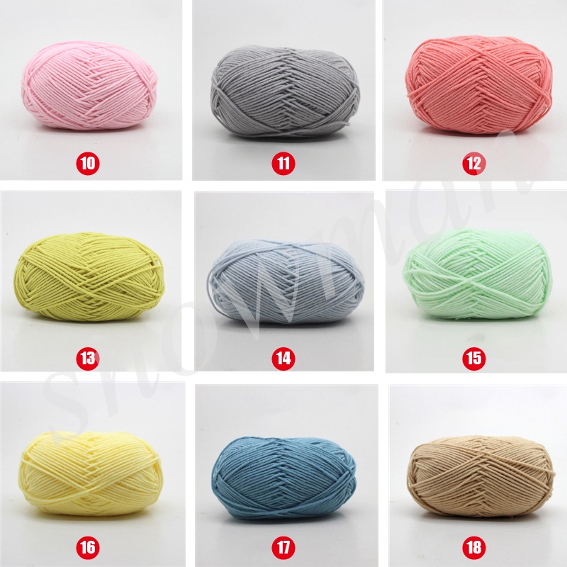 ภาพสินค้าไหมพรมคอตตอนนม น้ำหนัก50กรัม ไหมพรม 4ply milk cotton yarn จากร้าน bamard006 บน Shopee ภาพที่ 2