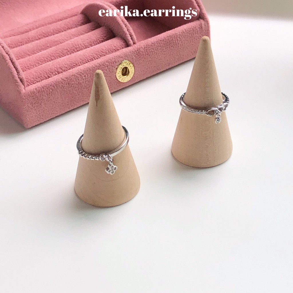 earika-earrings-mini-chain-rose-ring-แหวนเงินแท้-ฟรีไซส์ปรับขนาดได้