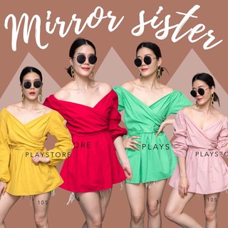 Code : 10507.4 เสื้อทรงสวยไปงาน เสื้อเปิดไหล่อกไขว่ งานป้าย mirrorsister