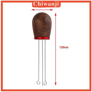[CHIWANJI] Stainless Steel Coffee Tamper Wider Stir Area Leveler Needle Beech Wood