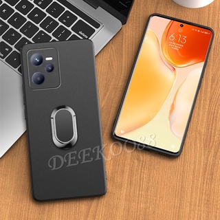 เคสโทรศัพท์ Realme C35 / 9 Pro+ / 9Pro / 9i 2022 Casing TPU Simple Color TPU Phone Case with Ring Stand Holder Soft Back Cover เคส RealmeC35 Realme9 9Pro Plus