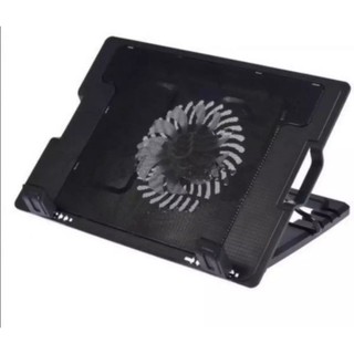 NoteBook Stand &amp; Cooling Pad พัดลมระบายความร้อนโน๊ตบุ๊คปรับระดับได้ (สีดำ)