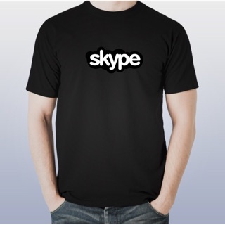 เสื้อสีขาว - SkypeSocmedโซเชียลมีเดียวิดีโอโทรคมนาคมTshirt