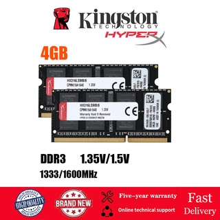 ภาพหน้าปกสินค้าคลังสินค้าพร้อม kingston hyperx ddr3 4GB 1333mhz 1600mhz 1.5V / 1.35V Notebook RAM PC3 10600 12800 SODIMM Laptop Memory RAM ซึ่งคุณอาจชอบราคาและรีวิวของสินค้านี้