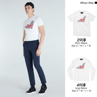 เสื้อยืด African Grey รุ่น AFB  สีขาว