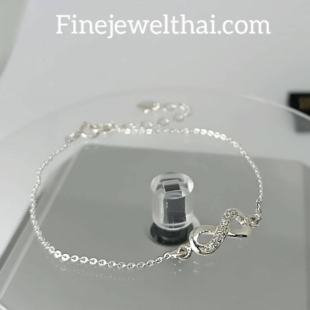 finejewelthai-สร้อยข้อมืออินฟินิตี้-สร้อยข้อมือเงินแท้-สร้อยข้อมือเพชรcz-สร้อยแขน-infinity-silver-brecelet-tch28-1090cz