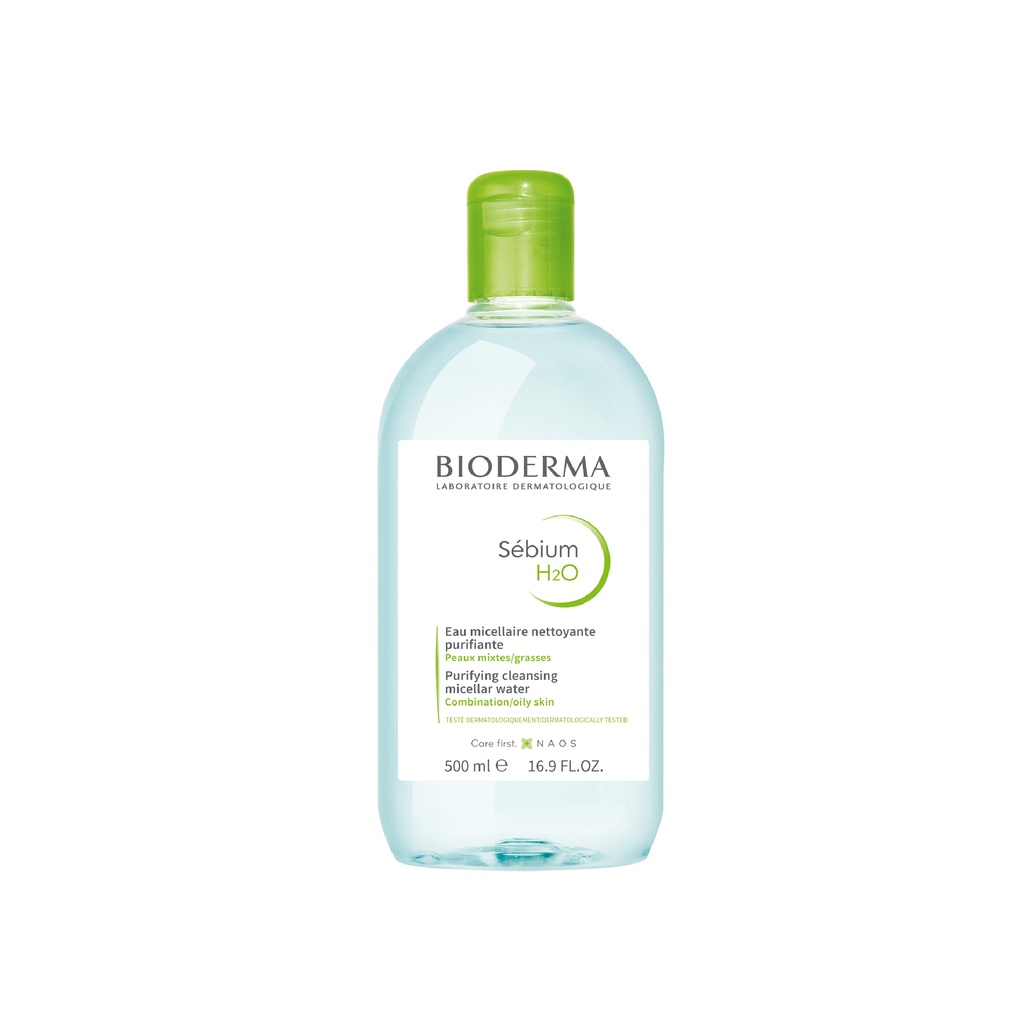 ภาพสินค้าBioderma Sebium H2O 500ml. คลีนซิ่งสูตรไมเซล่า สำหรับผิวมัน ผิวผสม เป็นสิวง่าย จากร้าน bioderma_officialshop บน Shopee ภาพที่ 1