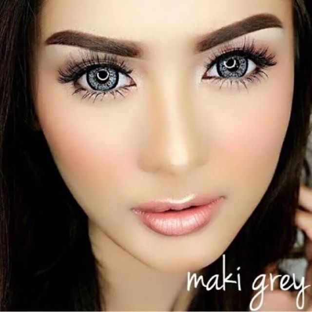 Maki Gray (1) บิ๊กอาย สีเทา โทนแบ๊ว ตาโต Contact Lens Bigeyes