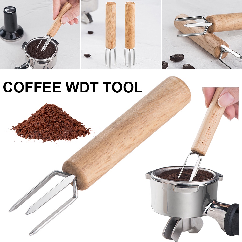 wdt-เครื่องมือ-espresso-coffee-stirrer-เข็มสแตนเลสด้ามไม้-เข็มกาแฟจำหน่าย-professional-barista-tool