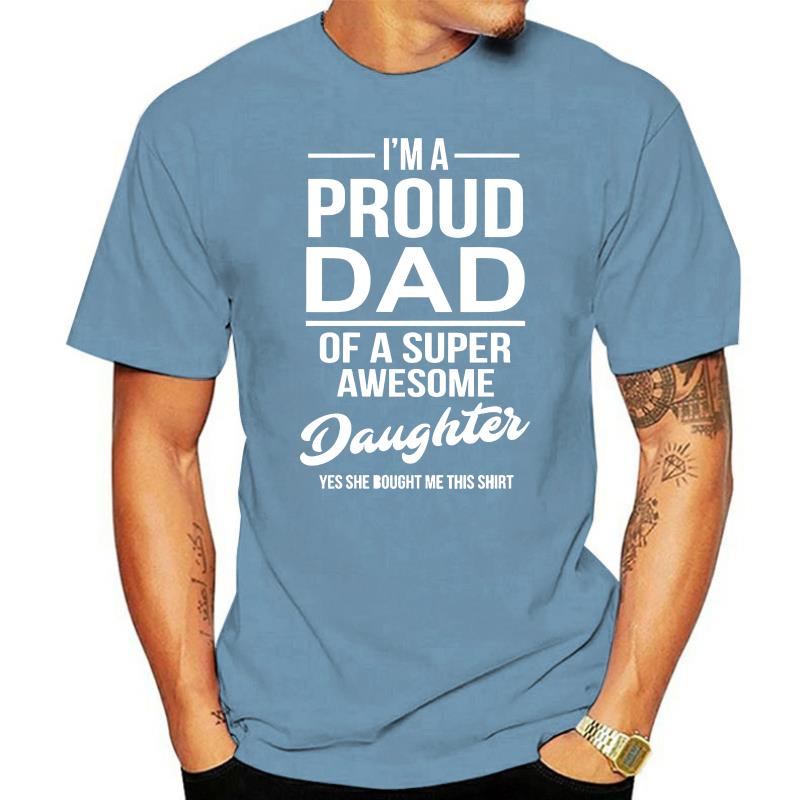 เสื้อยืดผ้าฝ้ายพิมพ์ลาย-เสื้อยืด-ผ้าฝ้าย-100-พิมพ์ลาย-proud-dad-super-awesome-daughter-daddy-king-s-5x-สําหรับผู้ชาย-ผู