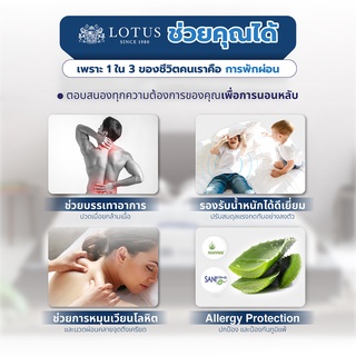 ภาพขนาดย่อของภาพหน้าปกสินค้าLOTUS รุ่น Precise II ที่นอนอัจฉริยะหนึ่งเดียวในโลก นอนได้ทั้ง 2 ด้าน โรงแรม 5 ดาว ทั่วเอเชียเลือกใช้ หนา 10 นิ้ว จากร้าน lotus_officialshop บน Shopee ภาพที่ 2