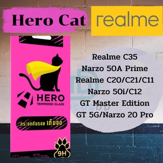 Hero Cat ฟิล์มกระจกเต็มหน้าจอ Realme C35/Narzo 50A Prime/C20/C21/C11/Narzo 50i/C12/GT Master Edition/GT 5G/Narzo 20 Pro