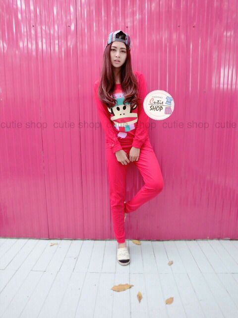 setเสื้อแขนยาว-กางเกง-paulfrank-4สีพร้อมส่งค่ะ-ช้าอดนะค่ะ