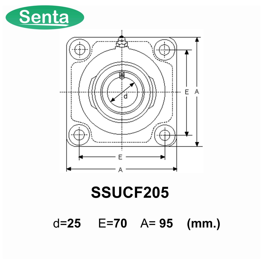 SSUCF205 ตลับลูกปืนตุ๊กตาสแตนเลส สำหรับเพลา 25 มิลลิเมตร ( STAINLESS ...