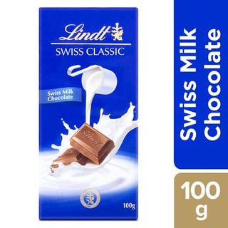 Lindt Swiss Classic Milk Chocolate 100g. ลินด์ สวิส คลาสสิค นม ช็อคโกแลต 100กรัม.