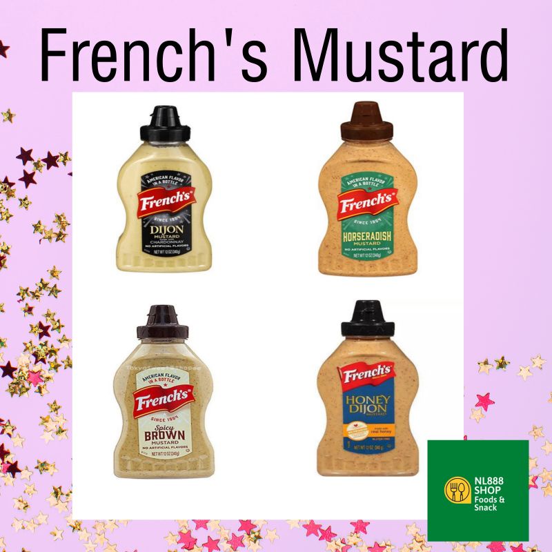 French's Mustard 340g /เฟร้นช์ส มัสตาร์ด Spicy Brow Mustard, Honey Dijon Mustard, Horeradish
