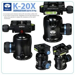 ภาพขนาดย่อสินค้าหัวบอล Sirui K20X Ball Head with Quick Release (25Kg) สำหรับขาตั้งกล้องมืออาชีพกล้องslr. สั่งฟรี