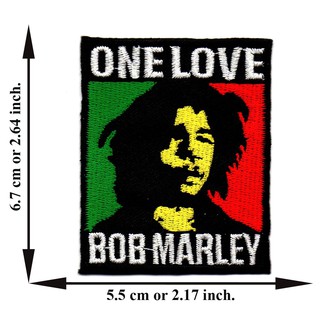 ตัดรีด ตัวรีดติดเสื้อ อาร์มปัก ติดเสื้อปัก ปักเสื้อ DIYลาย ONE LOVE BOB MARLEY