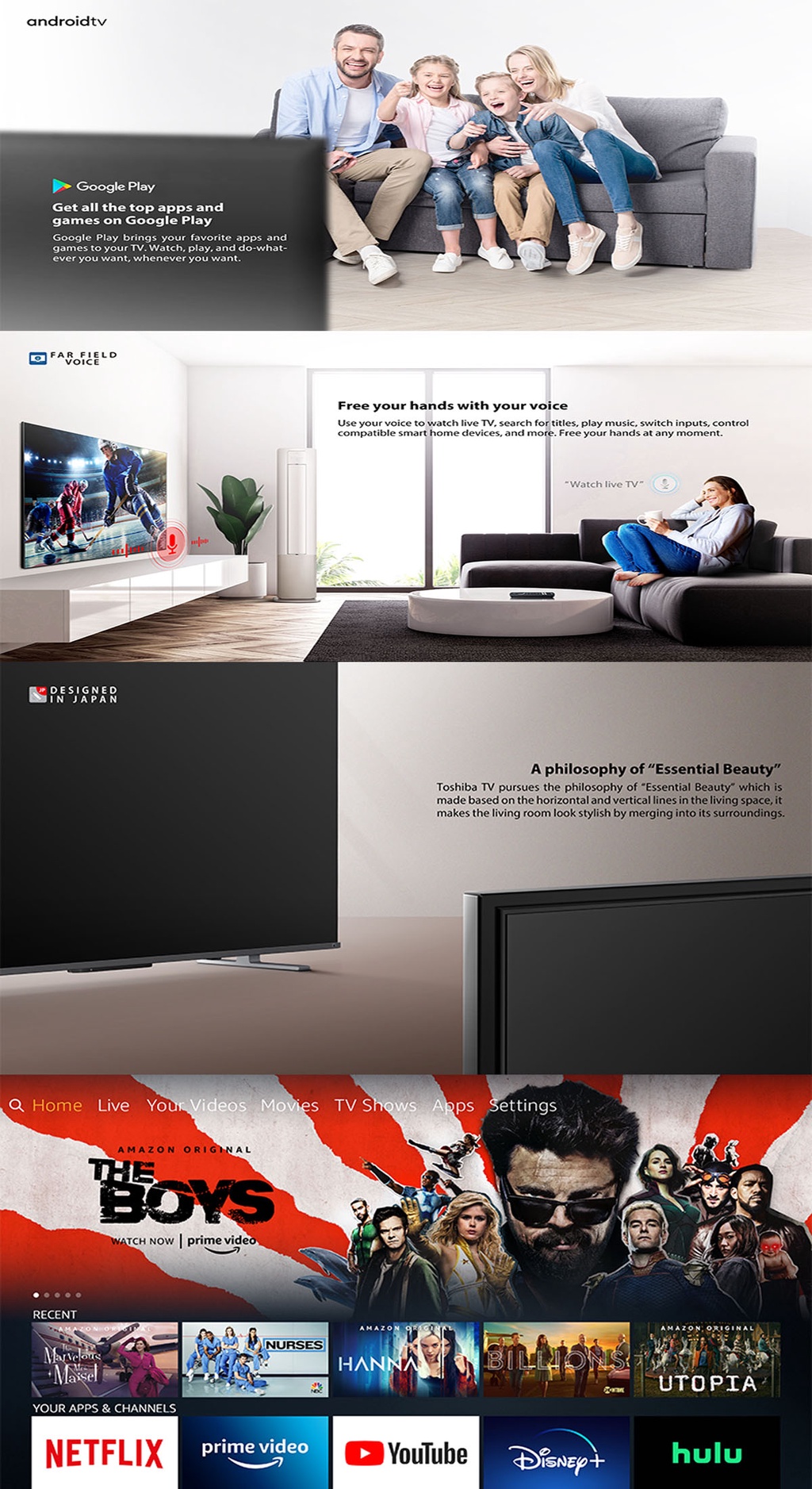 ภาพประกอบของ Toshiba TV 65Z770KP ทีวี 65 นิ้ว Ultimate 4K Ultra HD 120Hz Quantum Dot Android TV HDR10+ Dolby