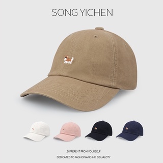 หมวกเบสบอล แบบนิ่ม ป้องกันแดด ลายการ์ตูนสุนัขคอร์กี้ สีกากี แบบเรียบง่าย เข้ากับทุกการแต่งกาย สไตล์ญี่ปุ่น สําหรับผู้ชาย และผู้หญิง