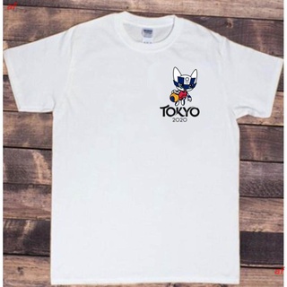 af เสื้อยืดลำลอง เสื้อยืดแขนสั้นสีขาวพิมพ์ลาย Tokyo 2022 Olympics มีกระเป๋ากีฬา Short sleeve T-shirts