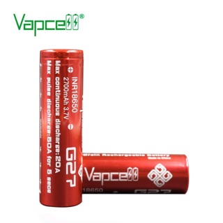 ถ่านชาร์จ Vapcell INR18650 G27 2700mAh 3.7V 2ก้อน ของแท้พร้อมกระเป๋าใส่ถ่าน